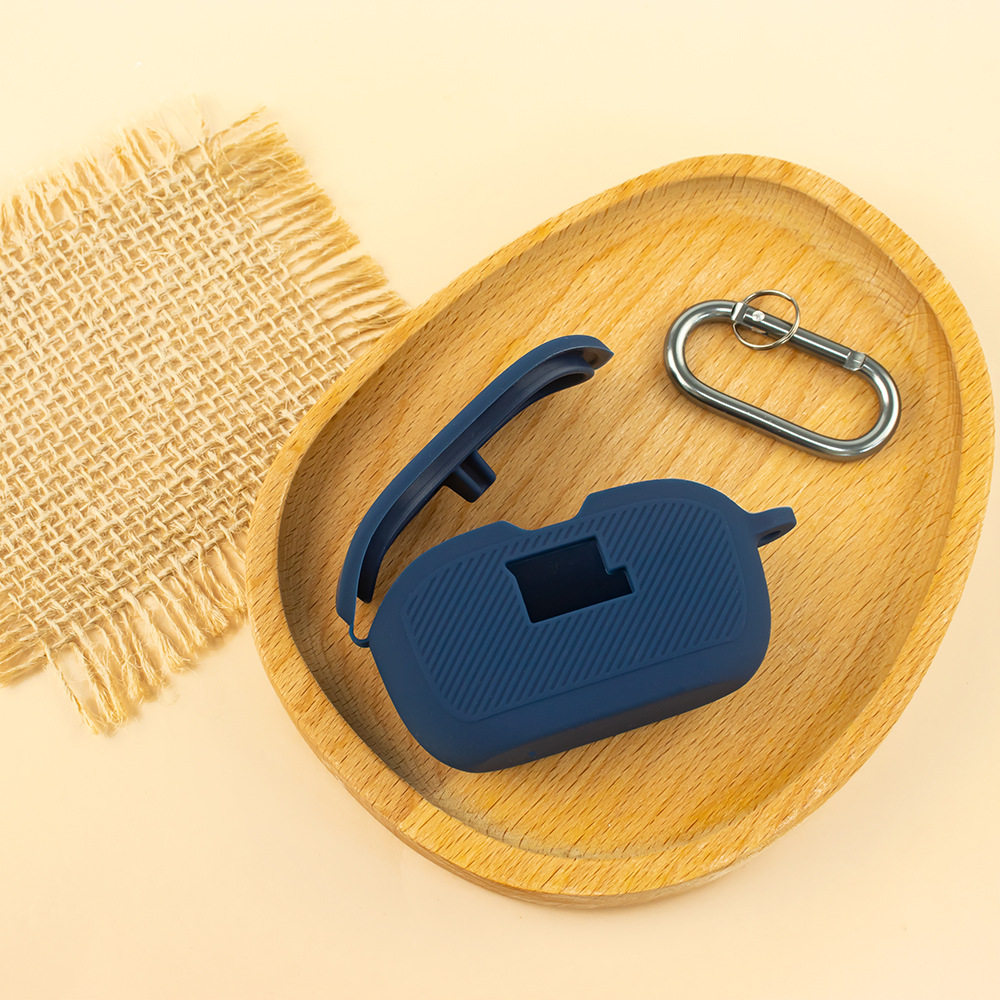 适用于JBL Wave Buds蓝牙耳机硅胶保护套防摔收纳纯色简约壳挂包JBL wave Buds耳机充电盒保护套硅胶防摔