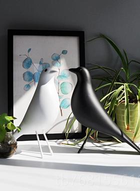 正品简约伊斯小鸟摆件工艺品摆设前台姆柜子开鹅鸽业树脂子企软装