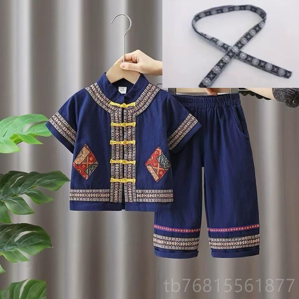 正品月三儿广童民族服西壮族苗族少数民族出服男三女款儿童汉服唐图片