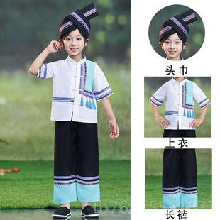 正品少套数苗民服装儿童族广西壮族三月三小学生表演服族男童演出