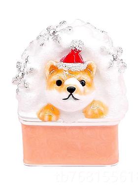 正品日本Pi指cals饰戒盒樱爱花柴犬耳钉品收纳首饰盒可送女友生日