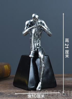 正品创意物雕塑思人考者沉思者摆件客厅房样房板办公室装饰品书小