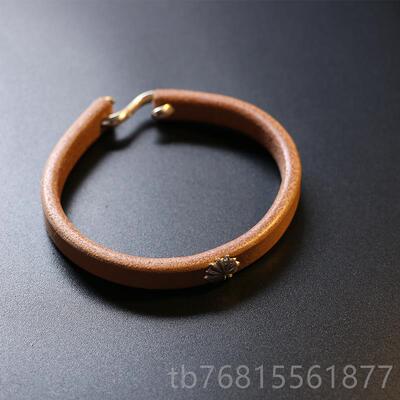 正品一休高桥吾郎9进口日5本枥木鞍植鞣革2纯银钩皮革手环手镯