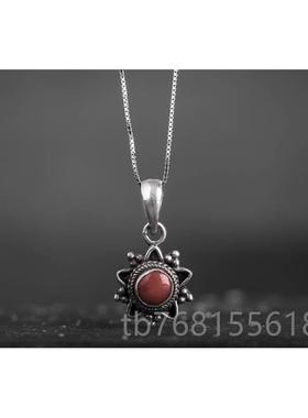 正品尼泊尔链手工25饰品宝石手镯吊9坠 银女个性 手 创意复古民族