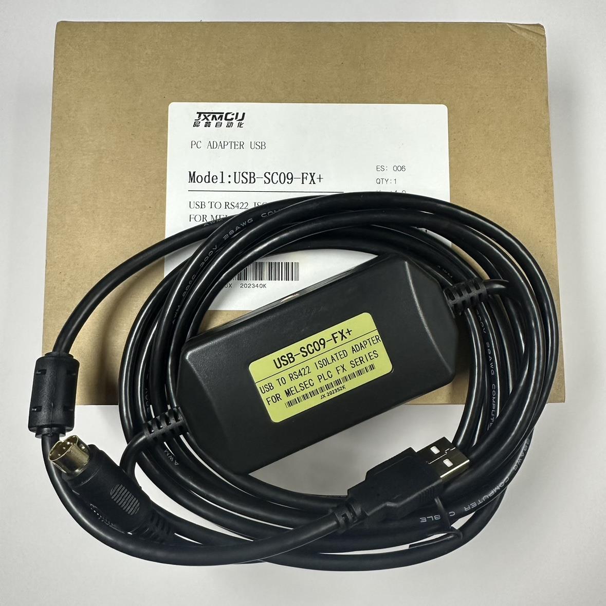 包邮三菱PLC编程下载电缆线USB-SC09-FX+单圆头8针FX1S 1N 3U 3G