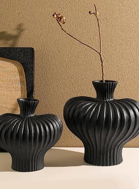 复古侘寂风艺术花瓶摆件轻奢陶瓷客厅插花家居装饰摆件创意花瓶