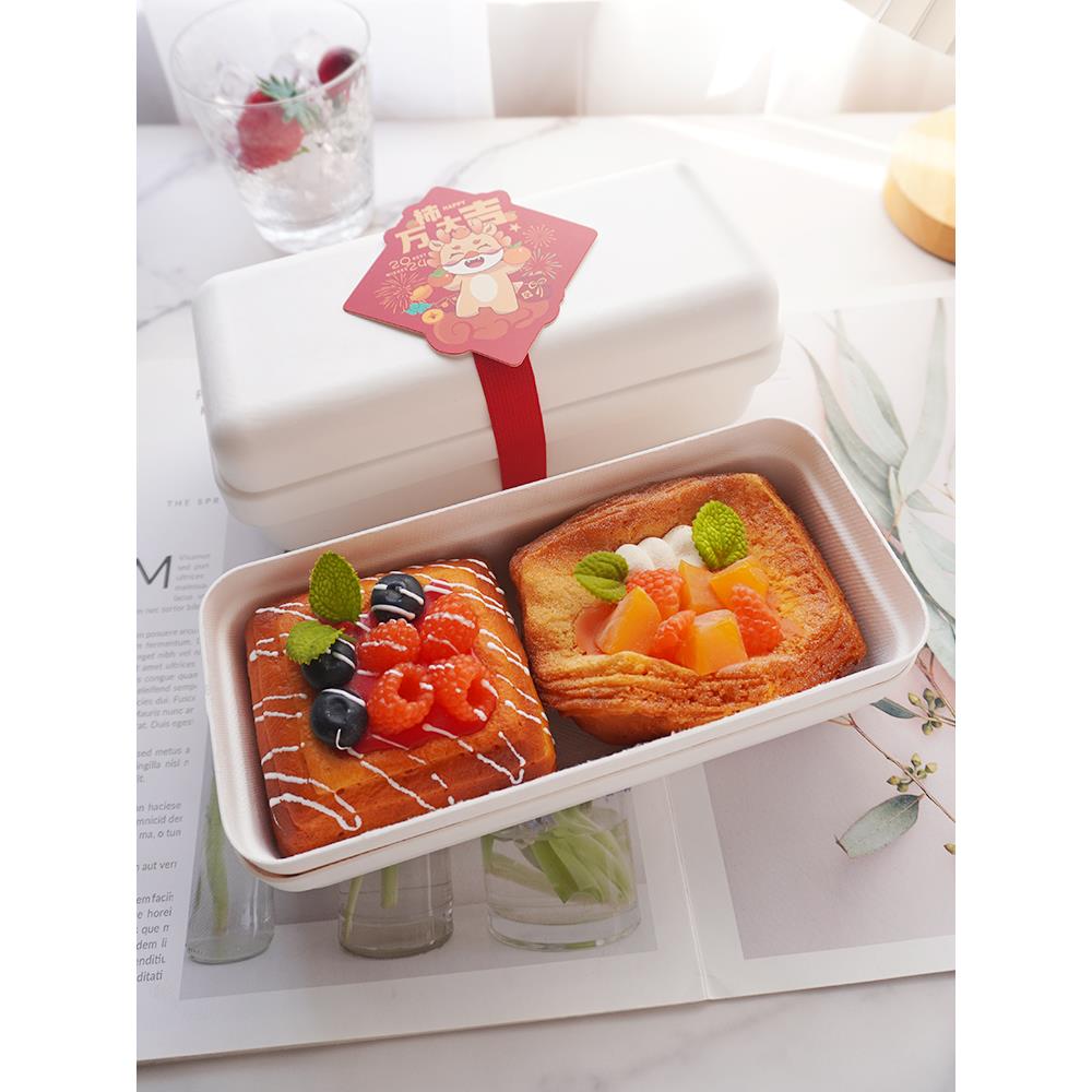 甘蔗浆切块蛋糕千层慕斯泡芙面包打包盒咖啡茶叶包分装5套可定制