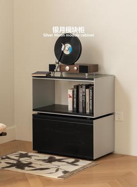 Jimu房间/银色月亮模块柜黑色包豪斯实木抽屉柜组合中世纪玻璃咖