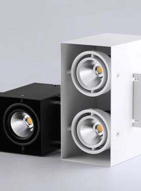 铝方通吊顶专用LED单头方形方通10cm射灯黑色无边框格栅cob斗胆灯