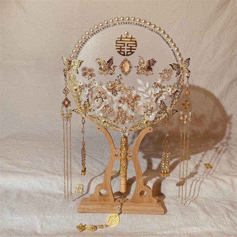 团扇新娘结婚扇子diy材料婚礼喜扇手工秀禾婚扇成品高级中式双面,家居饰品,工艺扇/团扇/喜扇/折扇,淘宝优惠券,粉丝福利购,淘宝优惠卷