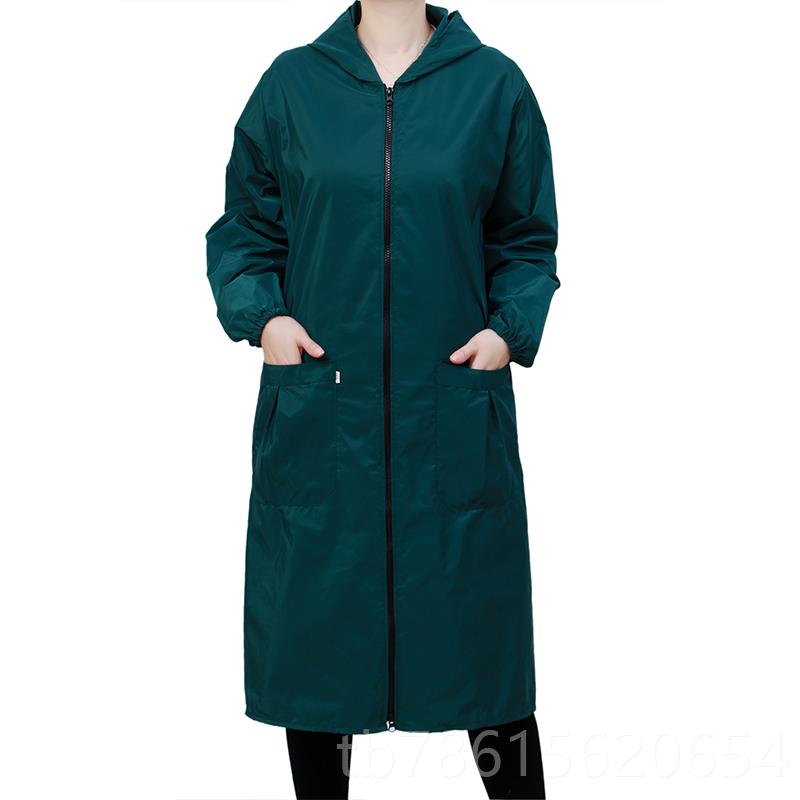 高档加长罩衣男水女成人拉链家时用外套防工作服画画围尚裙长大褂