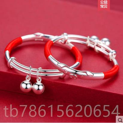 高档猪宝宝足银99纯银手镯婴儿子男女小孩满月童礼银饰品周9岁生