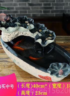 高档开业礼厅品假山摆流水喷泉件落水地景招财客循环水鱼缸创意加