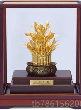 高档足金金箔一风顺帆船件开 乔业礼品招财商务办公室桌客厅迁帆