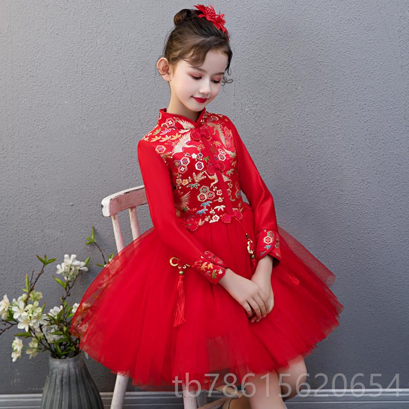 高档女童旗袍国潮端礼服儿童演出服新走秀高中式2202款潮服中国风