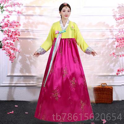 高档韩国宫廷改良韩蹈服大装长今古族朝鲜服装鲜族服女成人民舞演