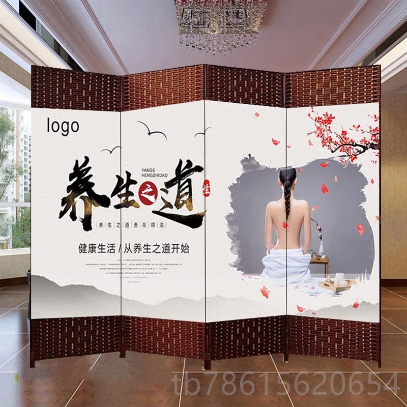 高档屏风断客厅美容院拉折移动布艺折屏养生馆叠推隔断简易装饰门