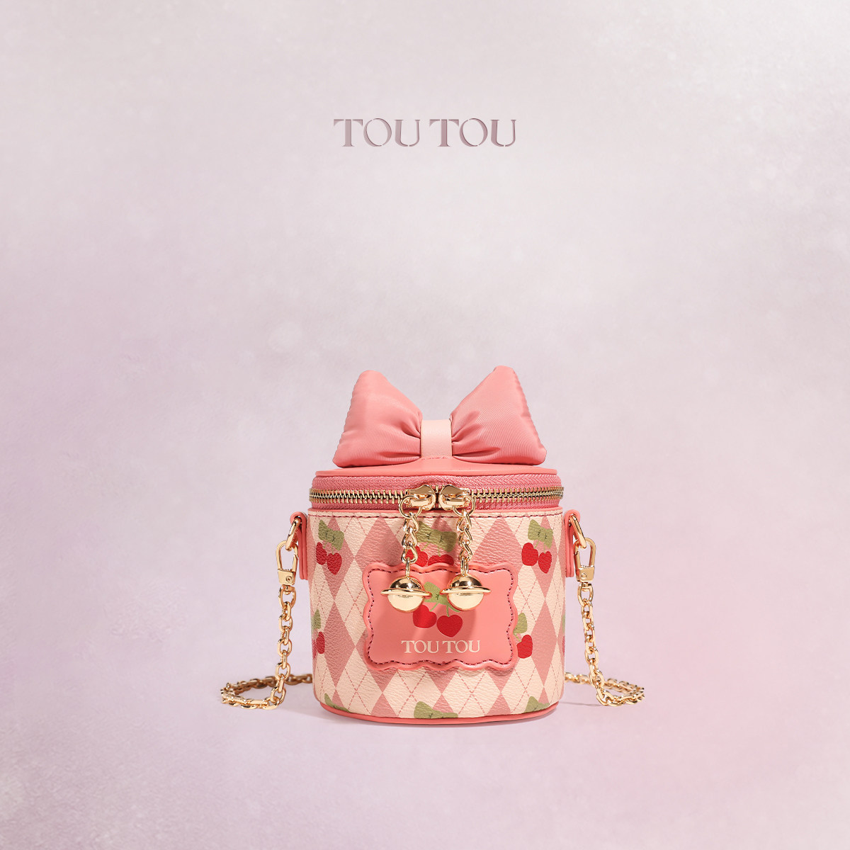 TOUTOU樱桃盒子水桶包女童儿童10岁公主小女孩斜挎小包包生日礼物