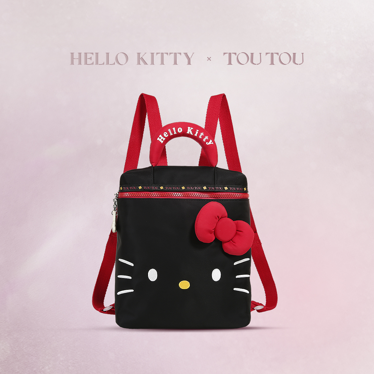 TOUTOUHelloKitty三丽鸥联名凯蒂猫大容量猫脸双肩包轻便儿童背包