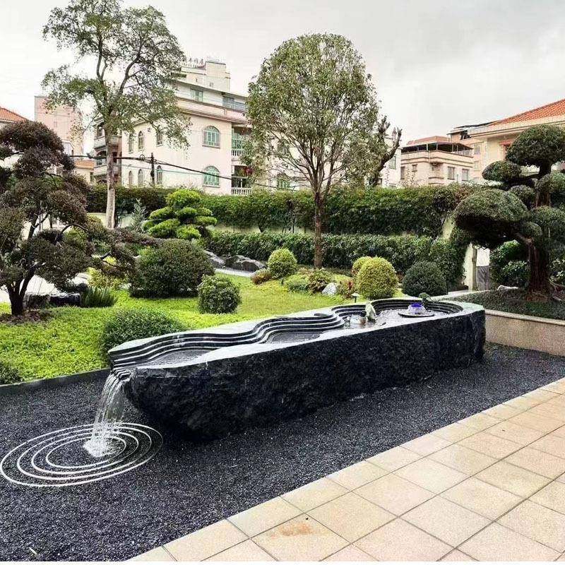 黑山石水钵天然石雕流水景观庭院涌泉石钵造景中国黑石材瀑布石盆,基础建材,井盖,淘宝优惠券,粉丝福利购,淘宝优惠卷