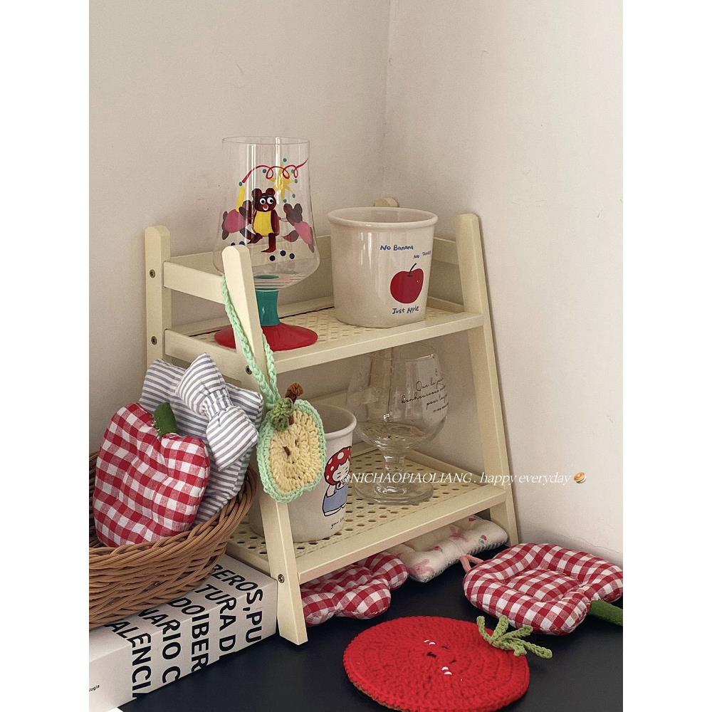 桌面杯子收纳置物架！桌上双层杯架咖啡角茶杯水杯架子收纳架小型