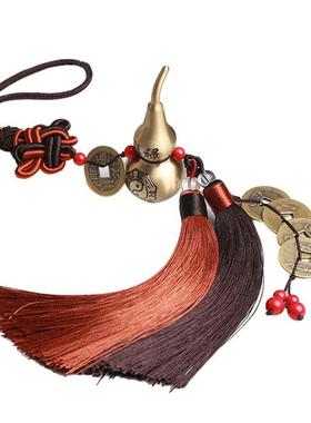 招财五帝钱葫芦纯铜车挂件饰品保平安汽车内饰车内吊饰2024新款