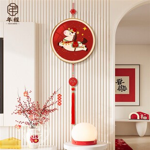 精选新年马上有钱装饰画招财寓意好客厅玄关挂画新中式红色旺财运