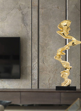 现代轻奢创意酒店大堂摆件会所玄关抽象客厅电视柜树脂雕塑艺术品