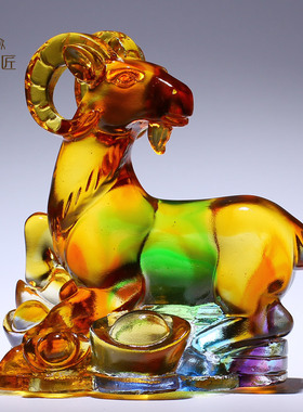 精选琉璃十二生肖龙兔马牛摆件风水招财吉祥物办公室装饰乔迁新居