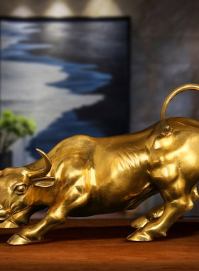 精选吉善缘 全铜牛摆件华尔街牛旺市铜牛摆件 彩铜牛办公室摆设00