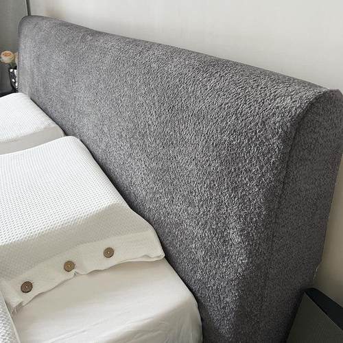 加厚全包摩登毛绒面床头套罩靠背通用简约防尘免洗保护罩通用布艺