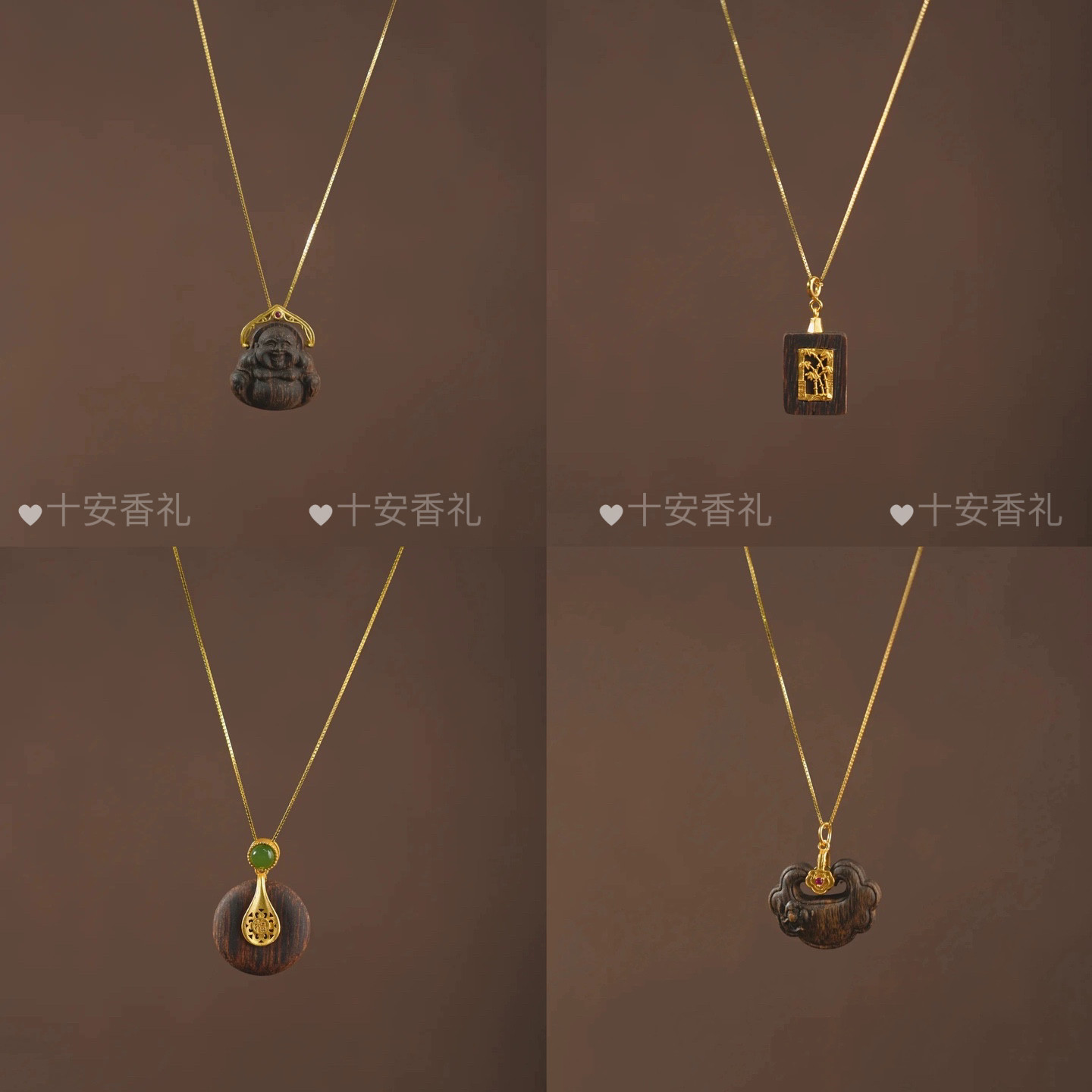 白奇楠沉香佛公招财吊坠葫芦毛衣链无事牌挂件女士饰品新中式项链