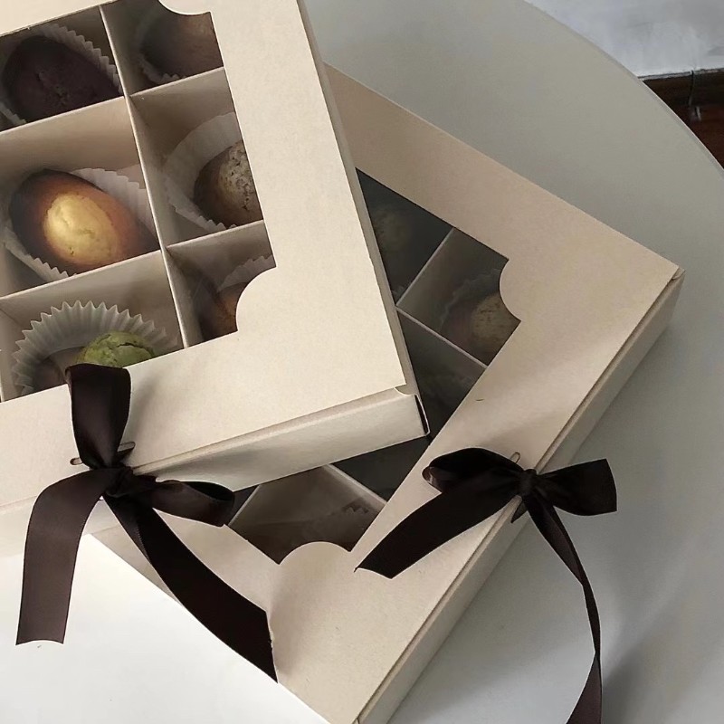 简约韩式9粒迷你小面包慕斯蛋糕包装盒月饼蛋黄酥糕点九宫格礼盒