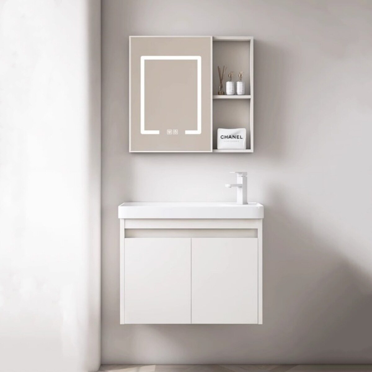 加深太空铝浴室柜卫生间小户型洗脸洗手盆柜组合一体陶瓷艺术台盆