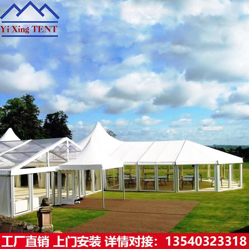 篷房厂家组装式婚礼棚房酒席餐厅欧式篷房铝合金框架PVC刀刮布