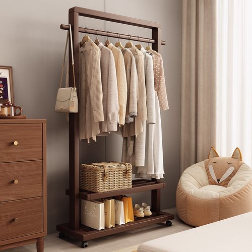 竹海森源带轮楠竹中古风衣帽架