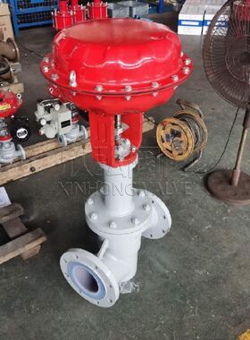 J641F46不锈钢衬氟气动截止阀 化工 耐磨 抗腐蚀 法兰 欣弘阀门