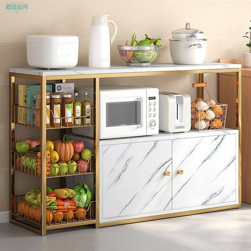 厨房置物柜子储物柜烤箱置物架落地多层家用橱柜多功能微波炉架