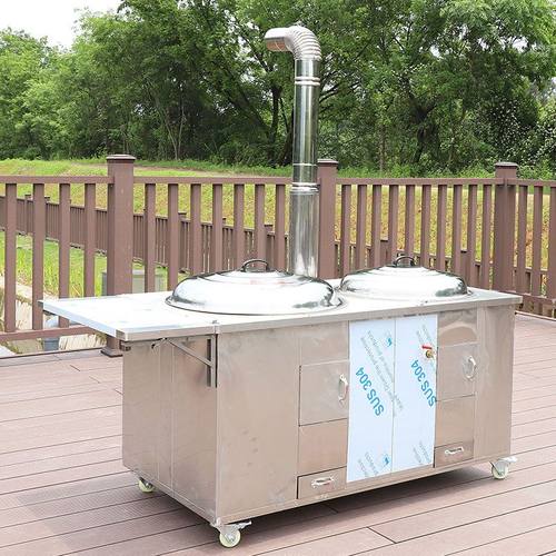 农村柴火灶家用烧木柴新式可移动加厚不锈钢室内节能锅炉土灶台炉