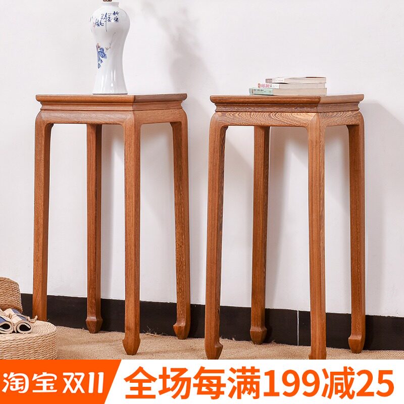 鸡翅木家具红木花架实木花几中式边几家用落地花架仿古客厅盆景架