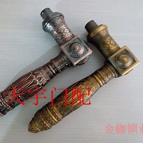锌合金红古铜拉手执手手柄防盗门把手入户门把手拉手锁体锁芯黄铜