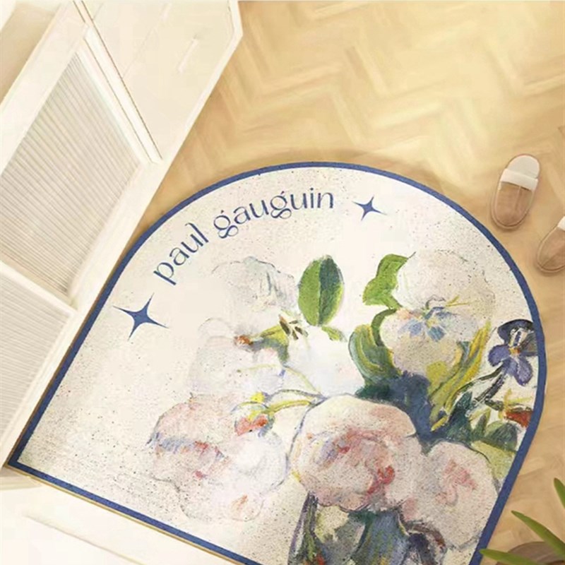 法式艺术油画风丝圈地垫进门脚垫玄关入户地毯可剪裁防尘防滑门垫