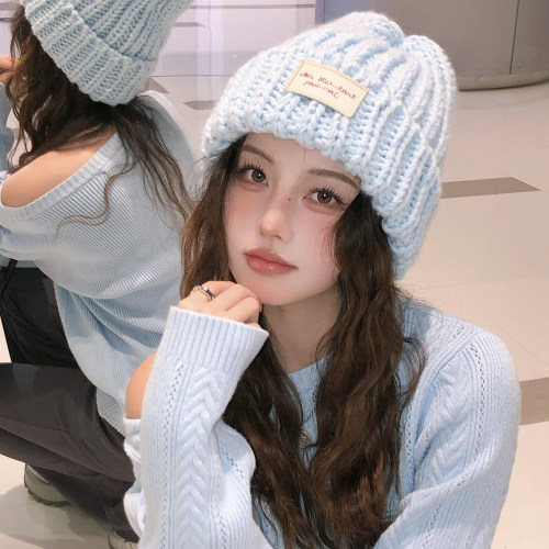 秋冬保暖显脸小韩系针织帽女