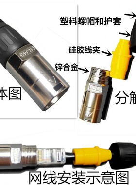 VL16网络线RJ45公母对插直通延长8P8C数据信号面板安装防水连接器