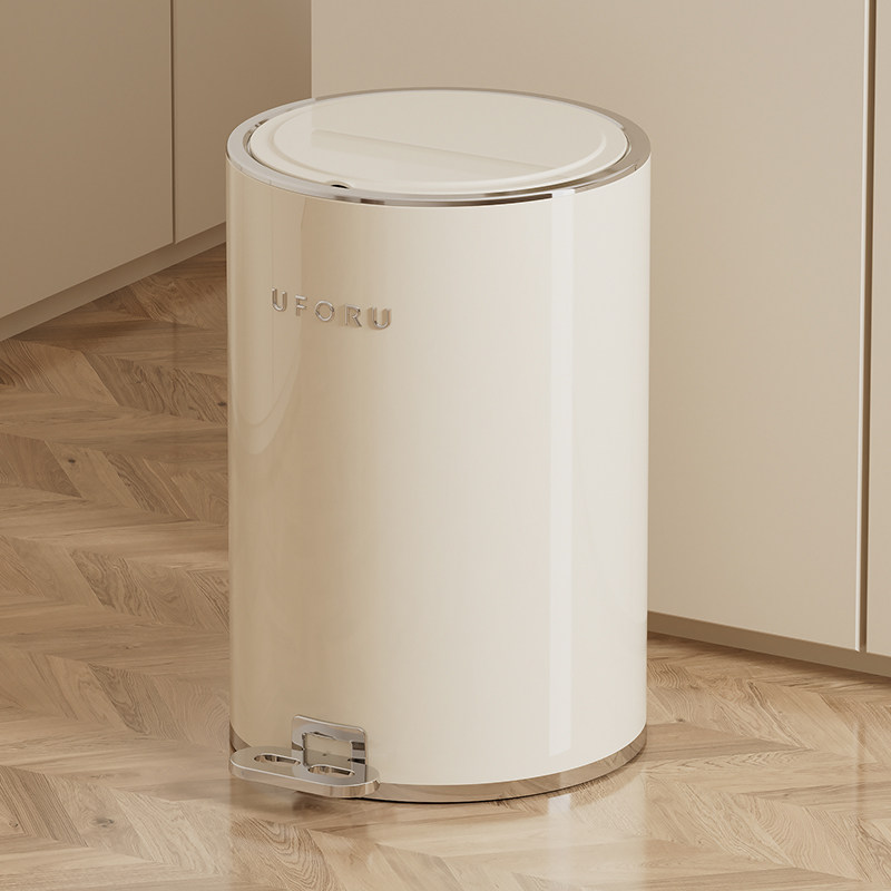 家用大容量圆形垃圾桶脚踏带盖子子客厅卧室厨房浴室颜值大号纸篓