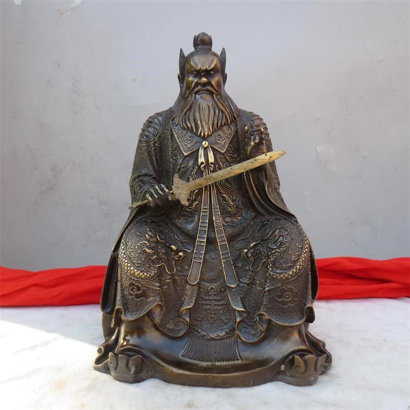 张天师精工张祖师纯黄铜摆件室内家用张陵祖师供奉神像摆放工艺品