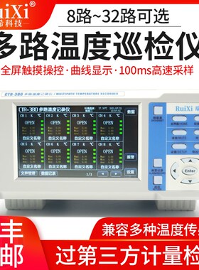 瑞希RuiXi无纸记录仪温度曲线巡检仪多路工业级温升测试仪CTR-380