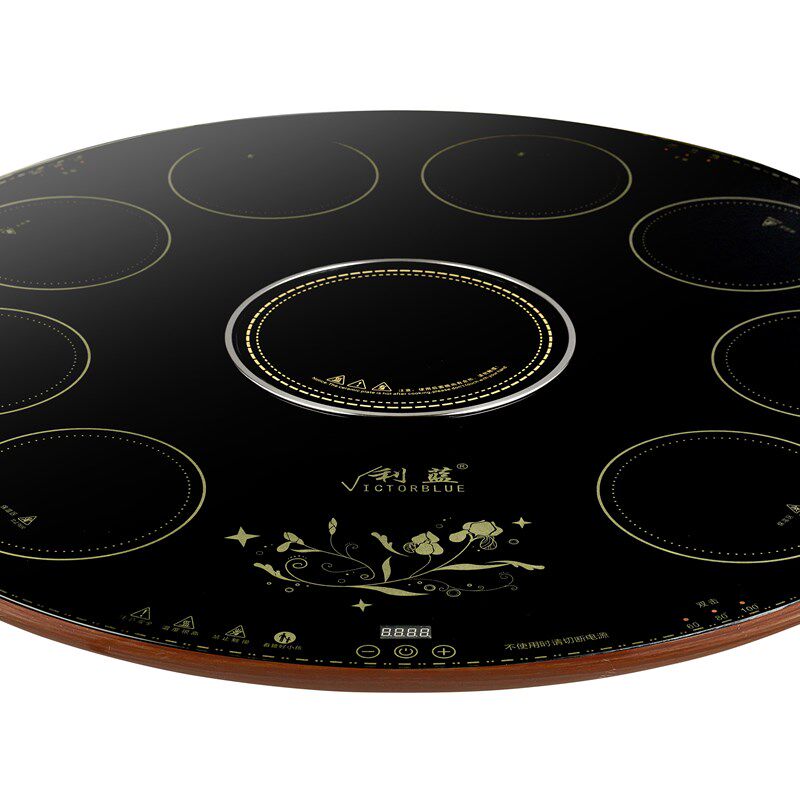 利蓝饭菜保温板火锅转盘旋转餐桌热菜板三合一暖菜板独立控制8+1