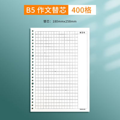 带批注栏A4活页作文本300格400格替芯B5活页纸可拆卸备注栏带标题