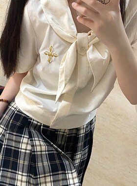 【小兔乖乖】校供可爱兔耳衬衫短款宽松jk制服狗皮皮